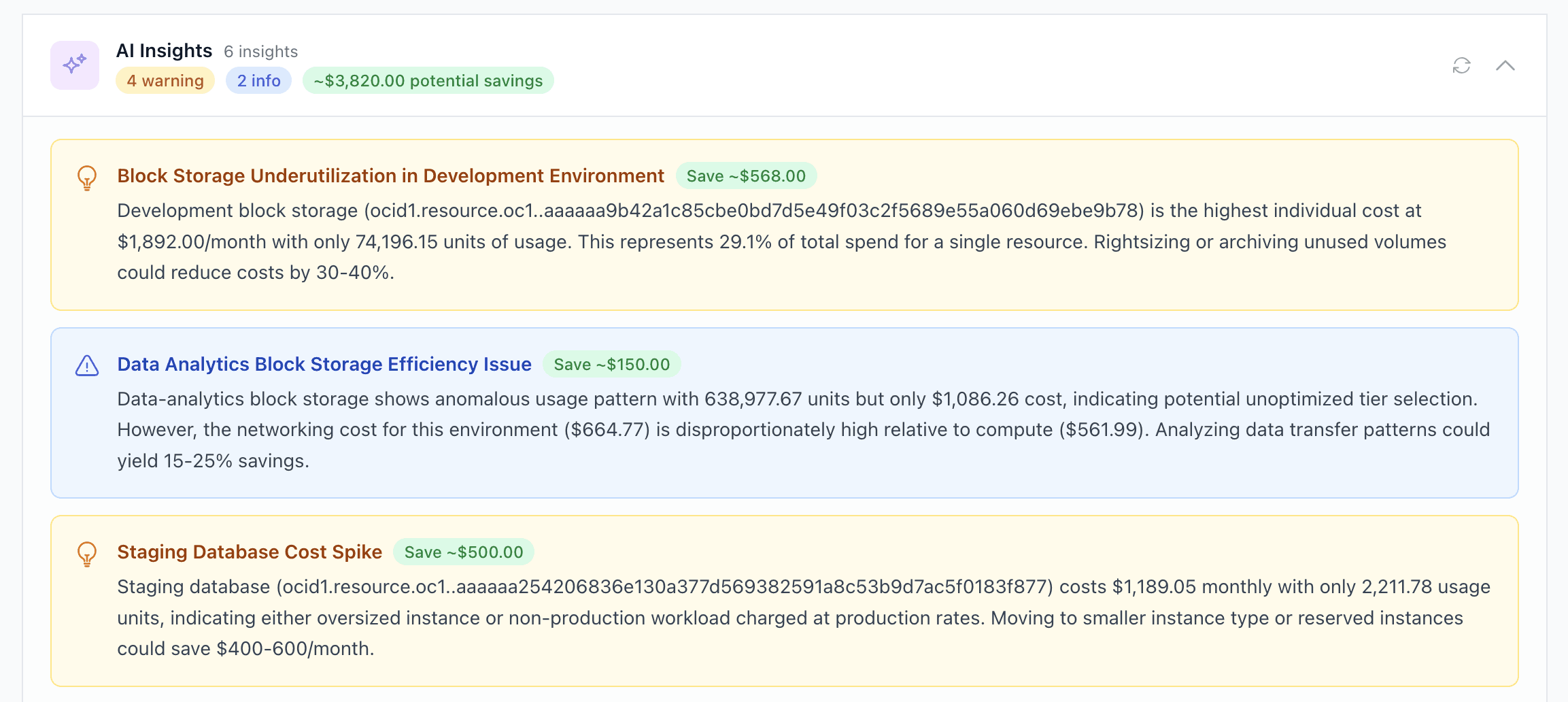Surface savings opportunities automatically