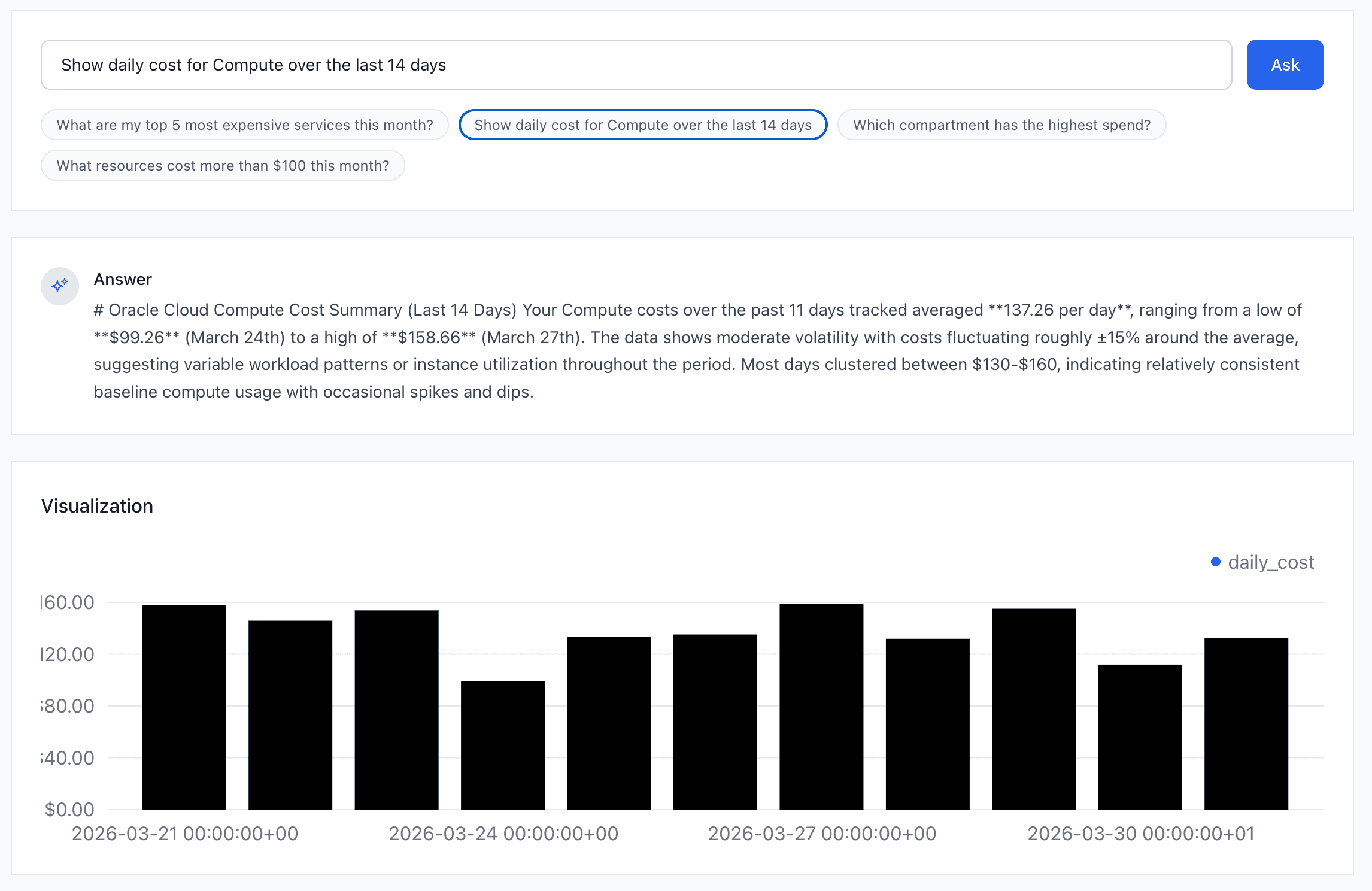 Ask questions. Get answers. See charts.